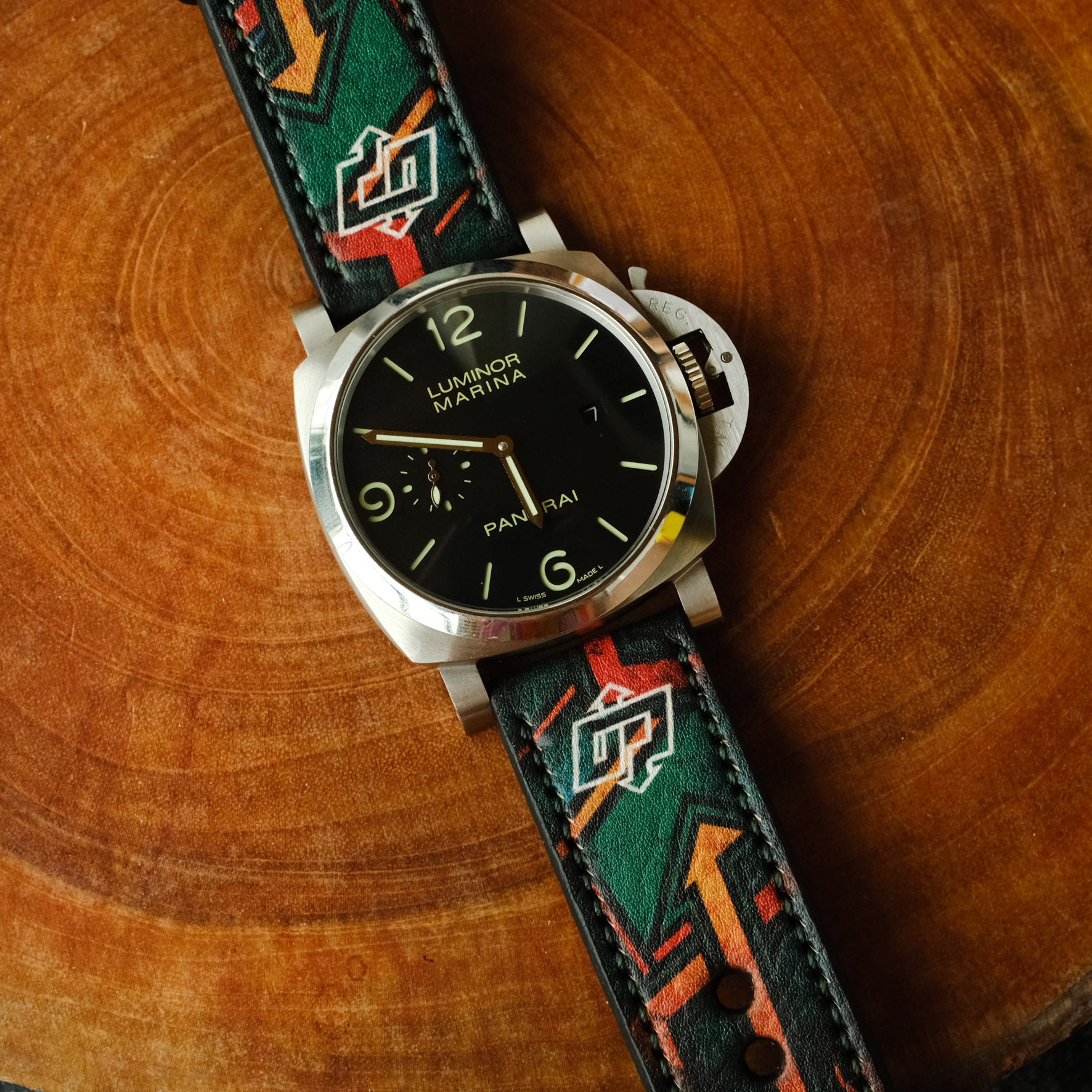 Panerai Watch Straps with PAM logo Custom Straps Ruslieco