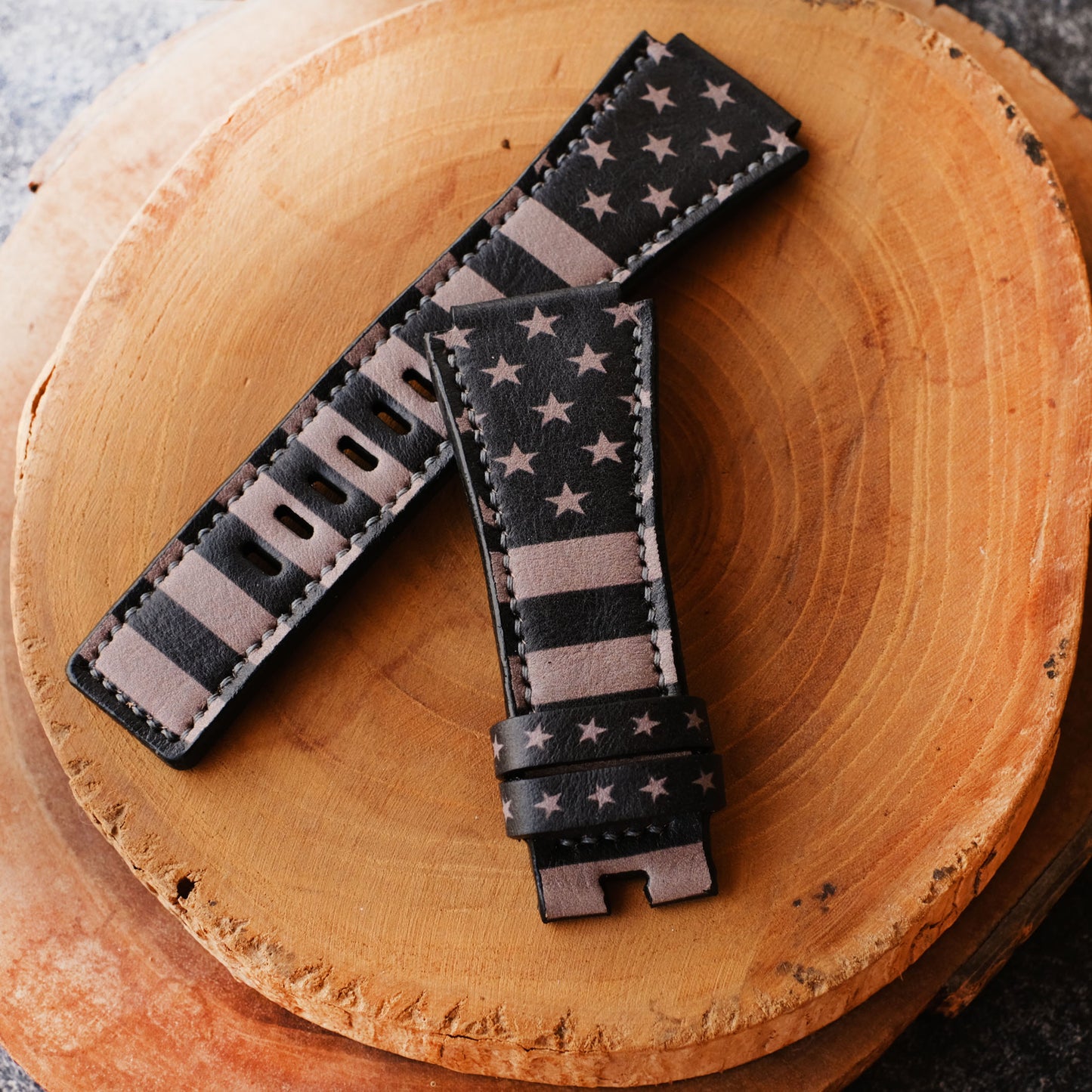 Bell Ross Custom Replacement Straps USA Flag Grey