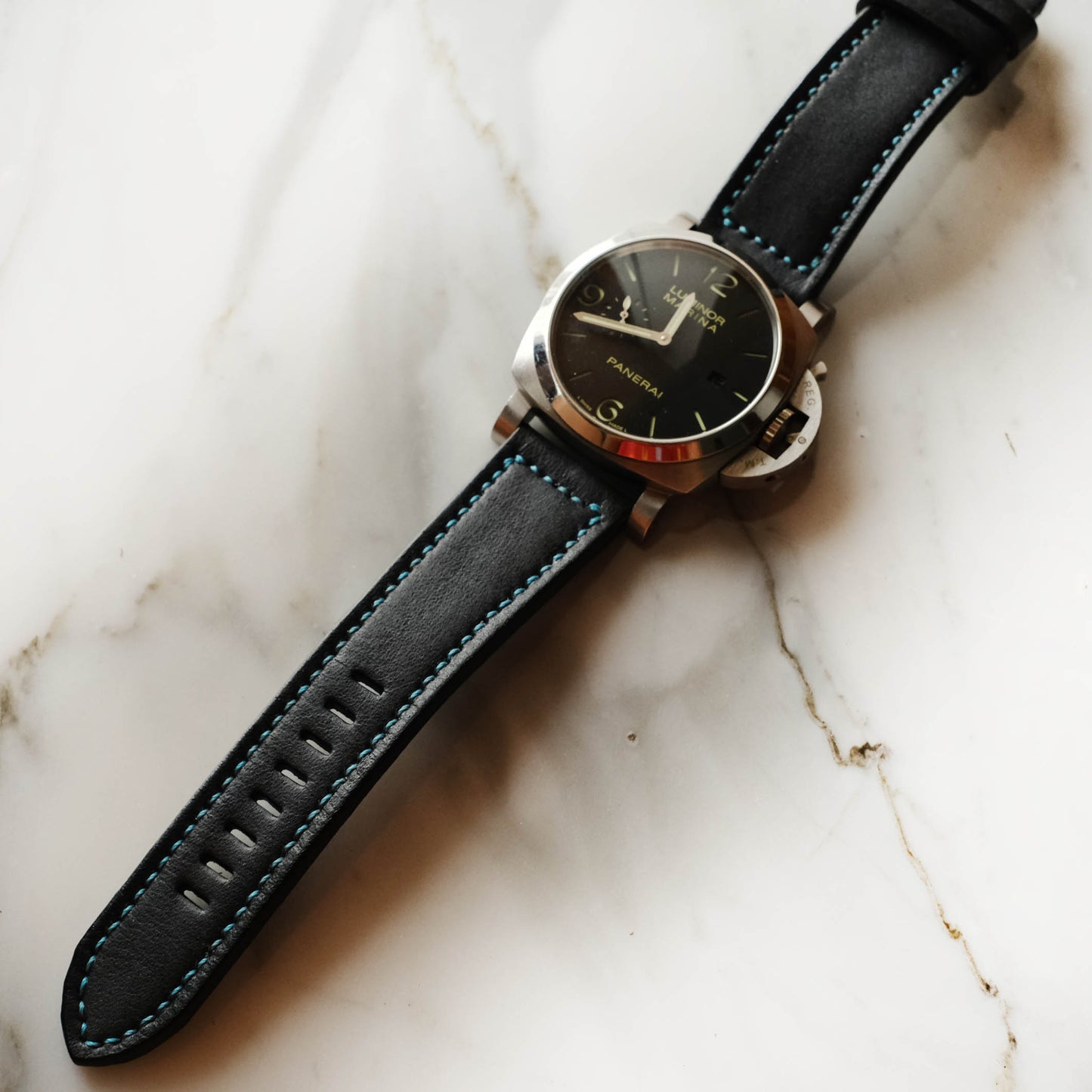 Panerai Black Leather Soft Strap