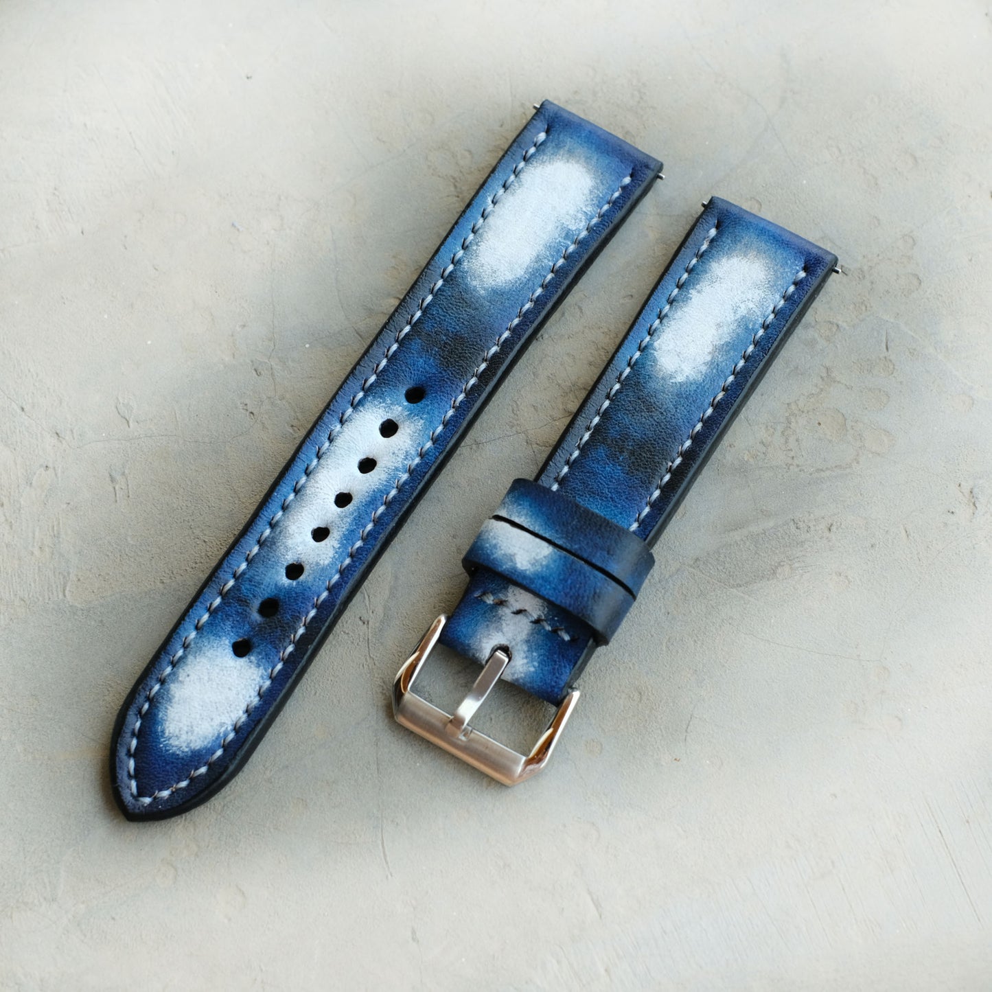 Omega Blue Jeans Style Leather Straps