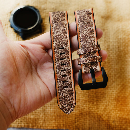 Garmin Brown Lace Custom Leather Strap