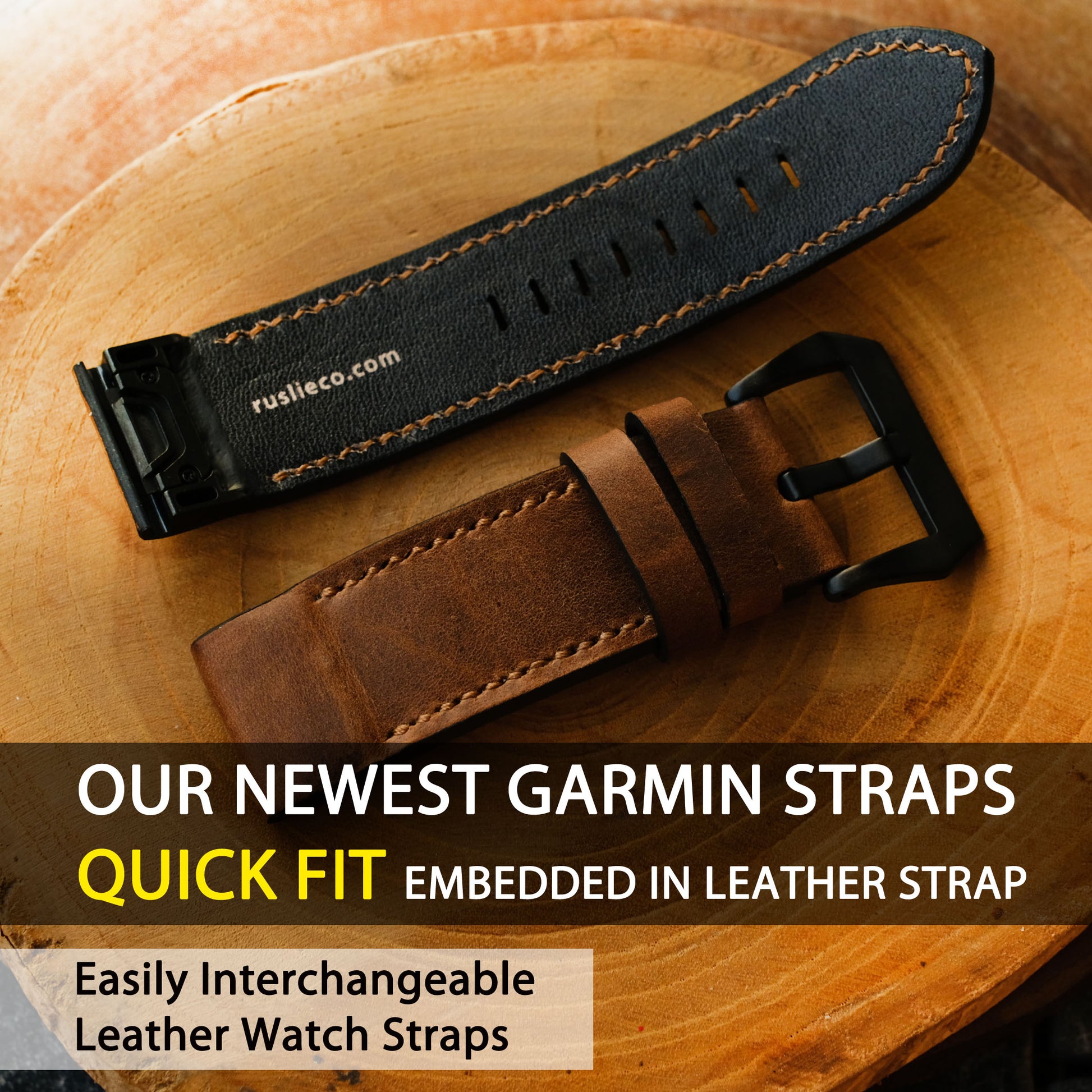 Crazy Horse Cowhide Chestnut Leather Strap - Main Image