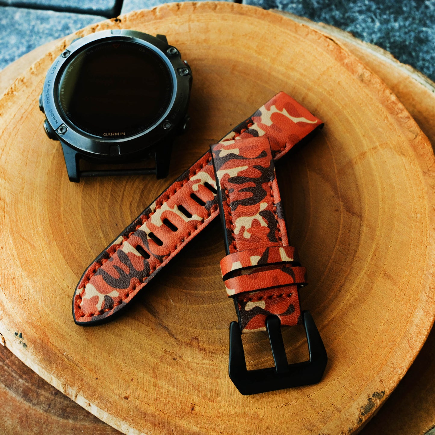 Garmin Camo Orange Strap