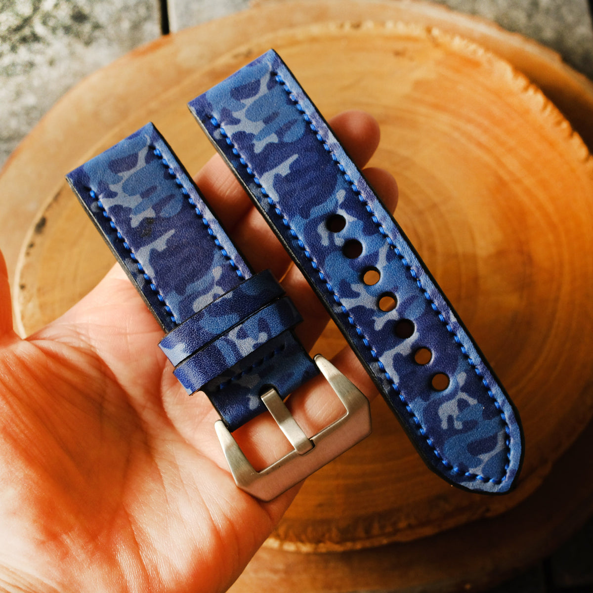 Blue Camo Panerai Watch Straps
