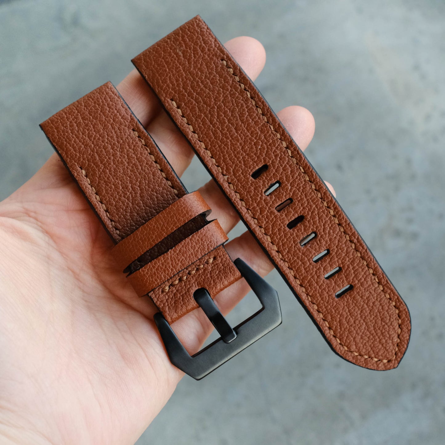 Garmin Quick Fit Strap, Brown Chevre Leather Material, Handmade, Fenix 8, Fenix 7, Enduro E, Epix Gen 2, Marq, Venu