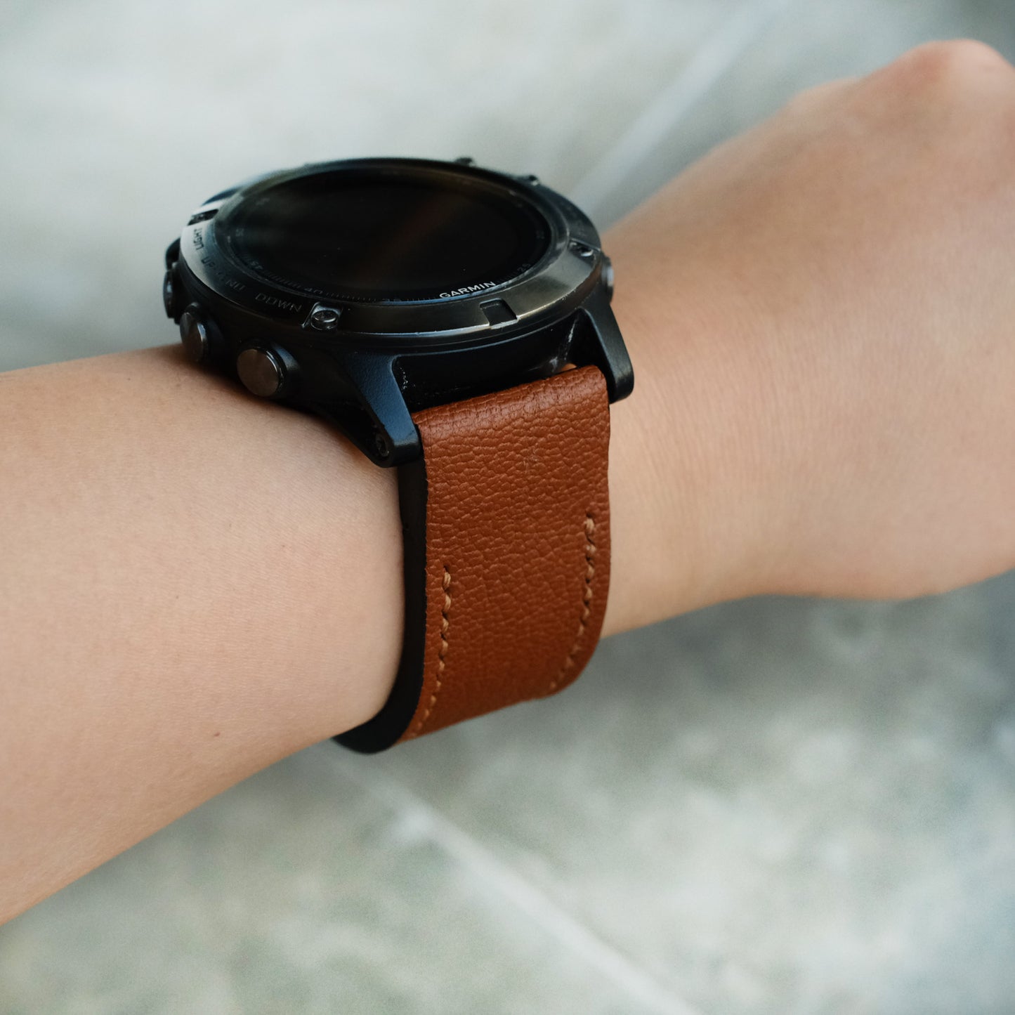 Garmin Quick Fit Strap, Brown Chevre Leather Material, Handmade, Fenix 8, Fenix 7, Enduro E, Epix Gen 2, Marq, Venu