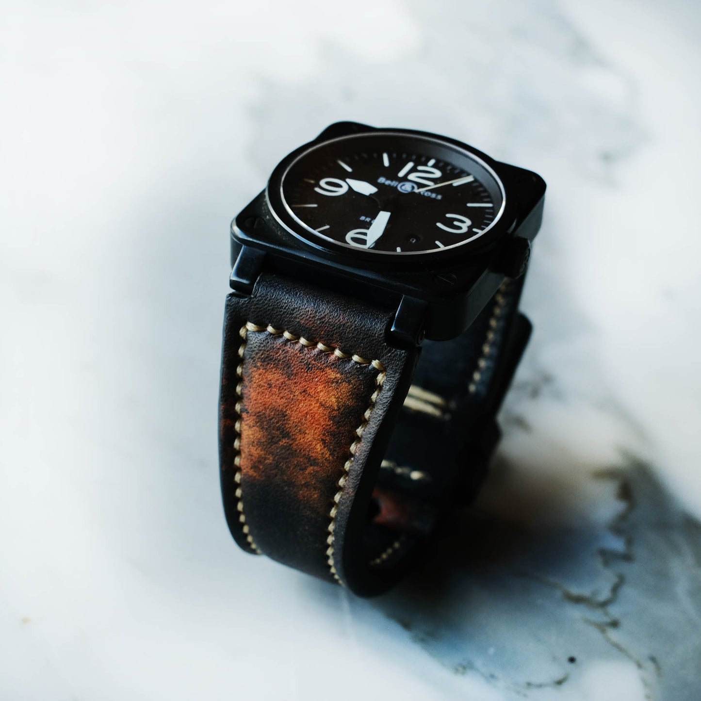 Bell & Ross Vintage Choco Handmade Leather Straps for BR 01 BR 03 br 02 BR S br -X1 - ruslieco