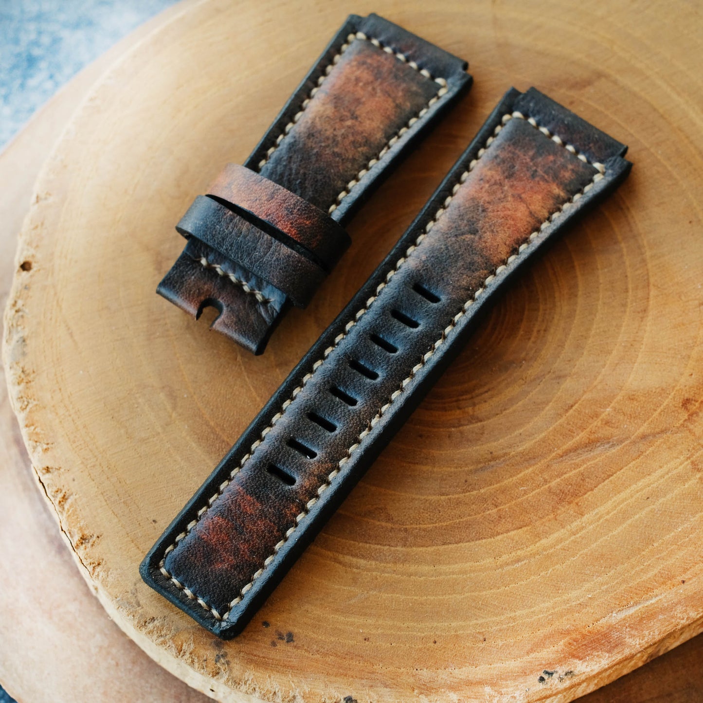 Bell & Ross Vintage Choco Handmade Leather Straps for BR 01 BR 03 br 02 BR S br -X1