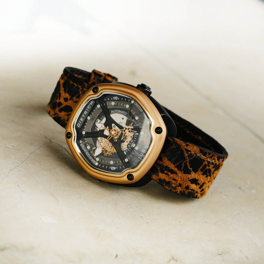 Handmade Cracked Leather Watch Strap for Dietrich Watch