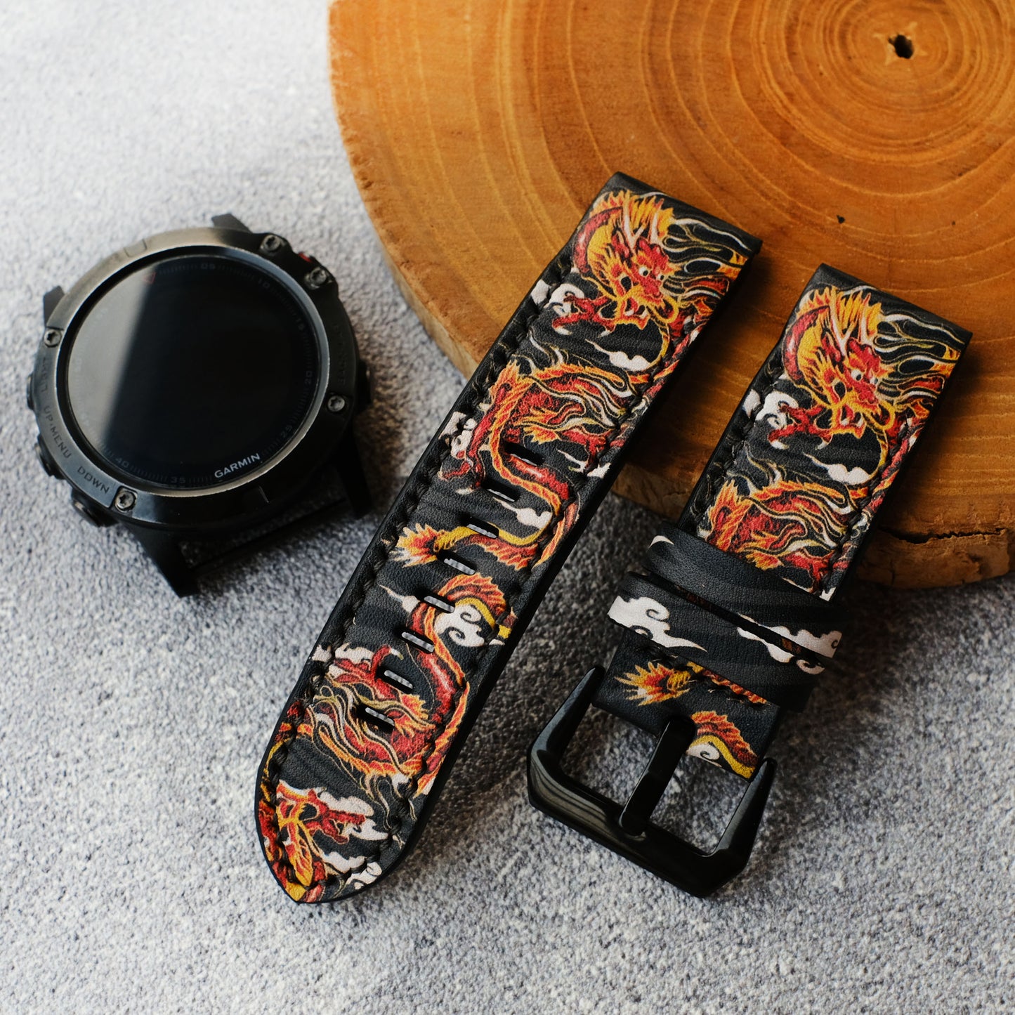 Garmin Custom Dragon Leather Strap