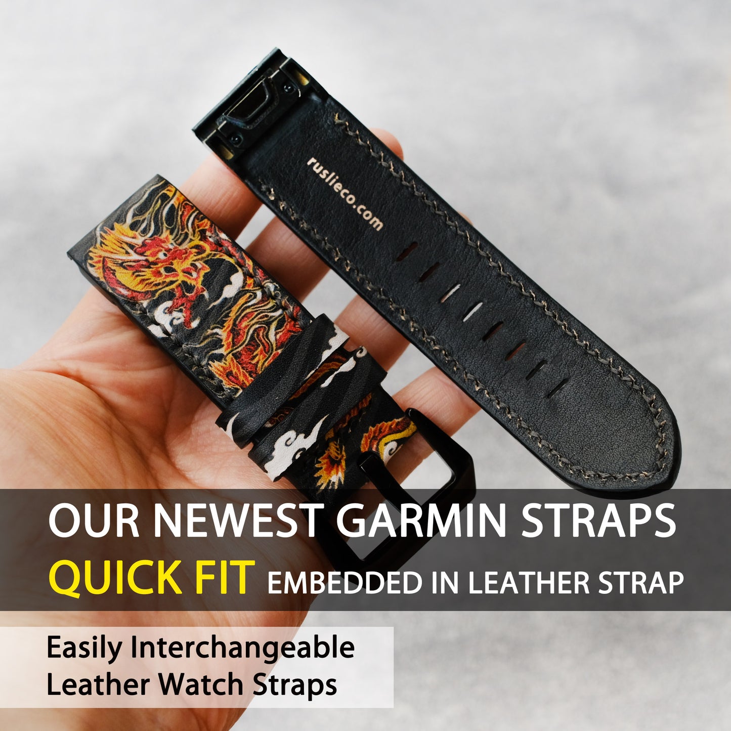 Garmin Custom Dragon Leather Strap