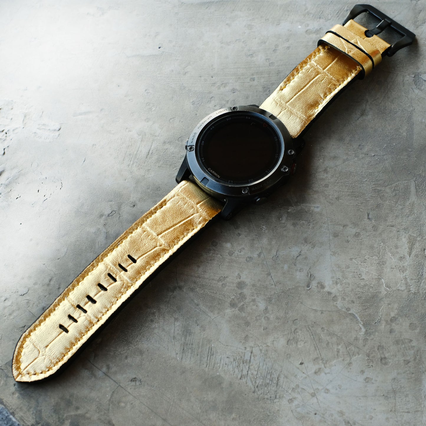 Garmin Quick Fit Strap, Embossed Croco Leather Material, Handmade, Fenix E, Fenix 8, Fenix 7S, Epix Gen 2, Marq, Venu