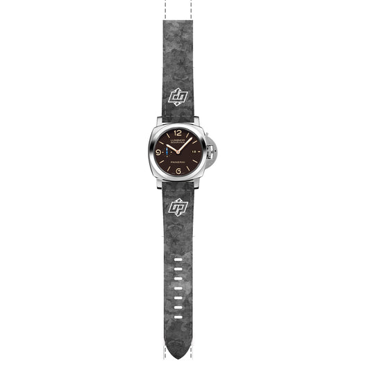 Grey Leather Custom design Panerai logo Watch Straps