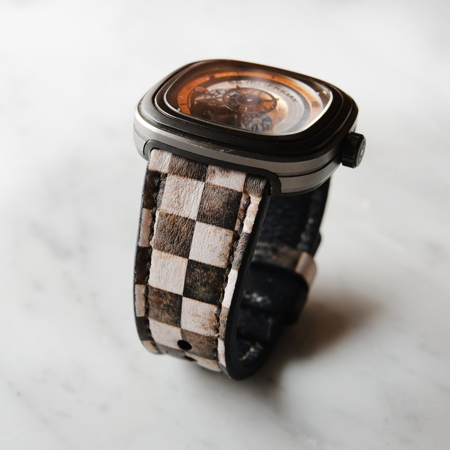 SevenFriday Black White Leather Straps Handmade