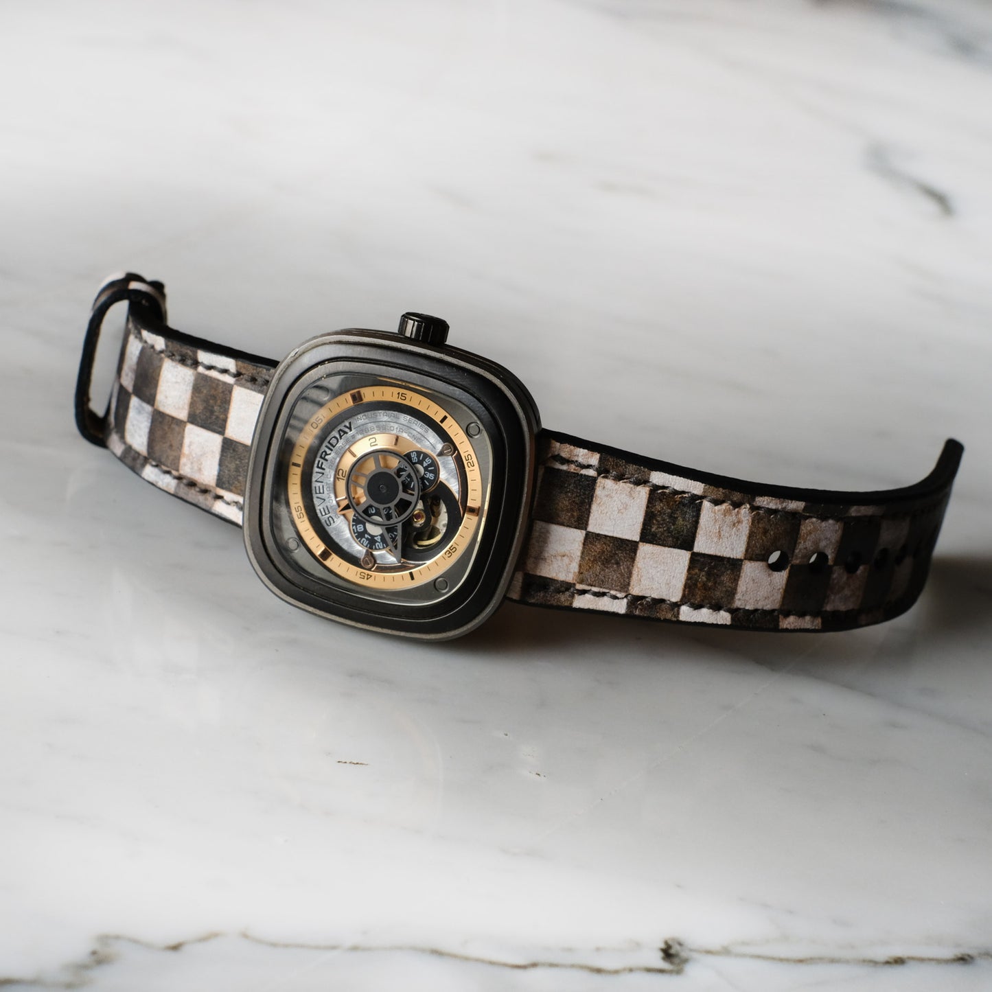 SevenFriday Black White Leather Straps Handmade