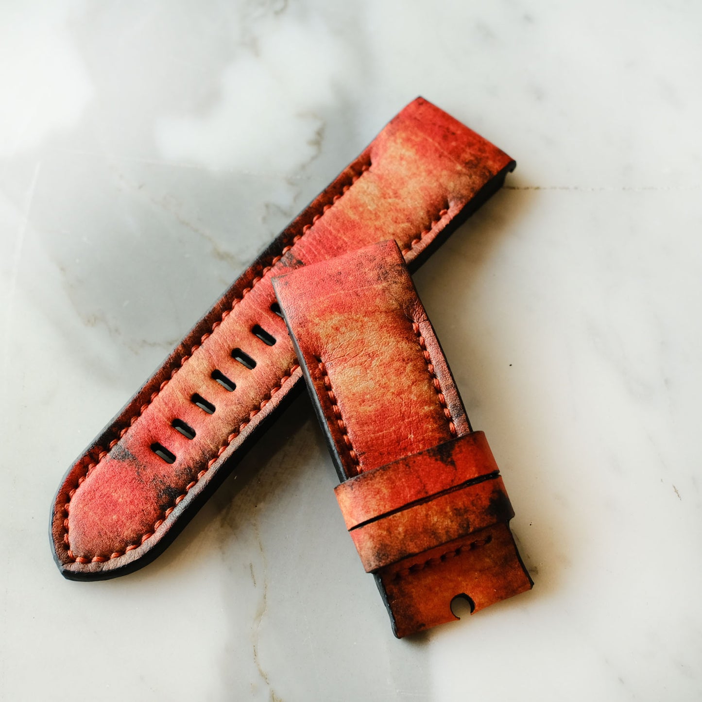 Garmin Orange Leather  Replacement Strap