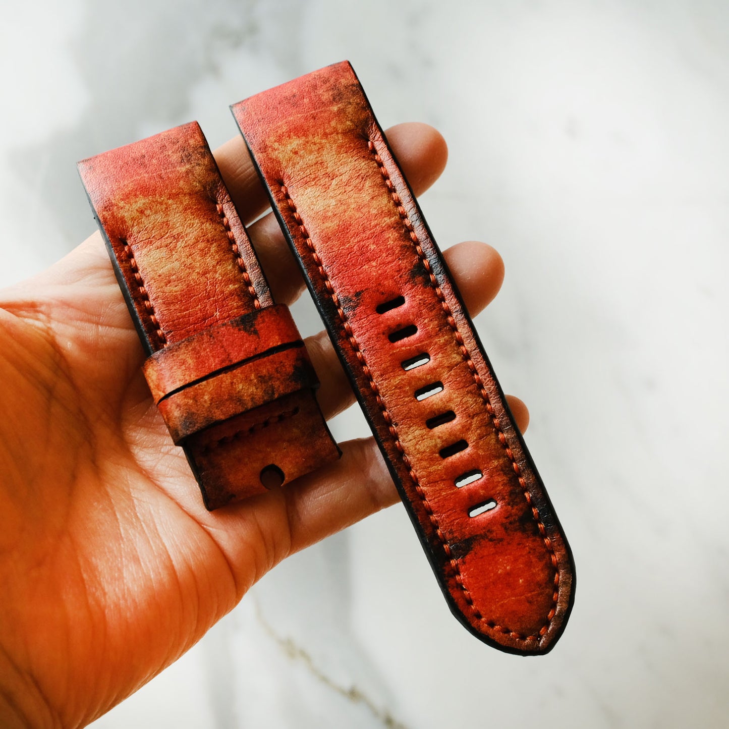 Garmin Orange Leather  Replacement Strap