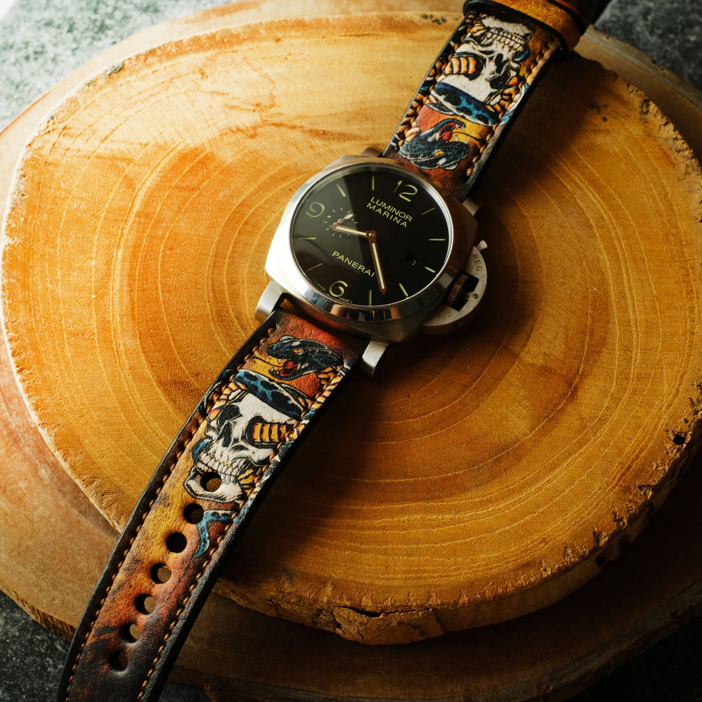 Snake Skull Watch Strap For Panerai Watch