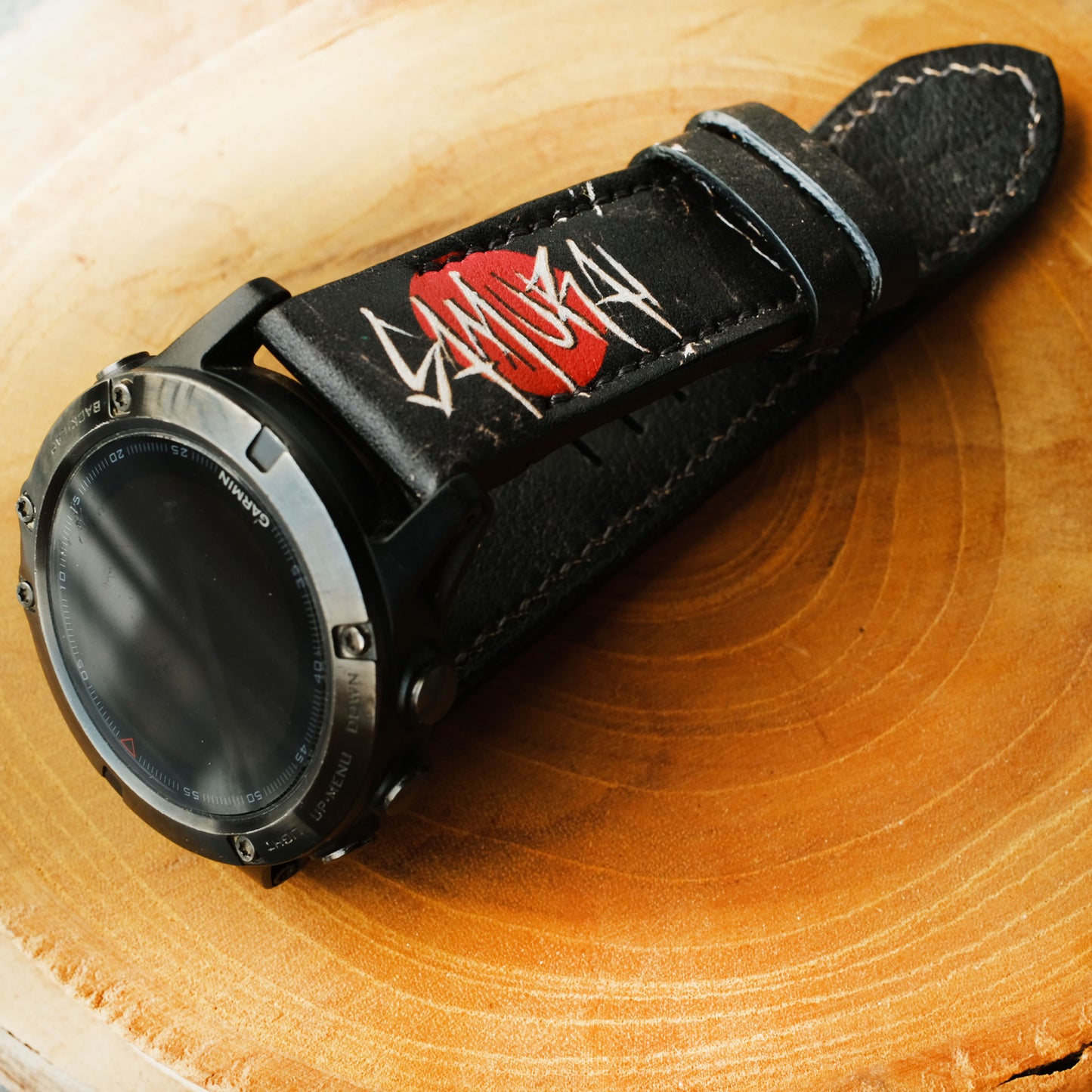 Garmin Custom Samurai x Geisha Design Leather Stap