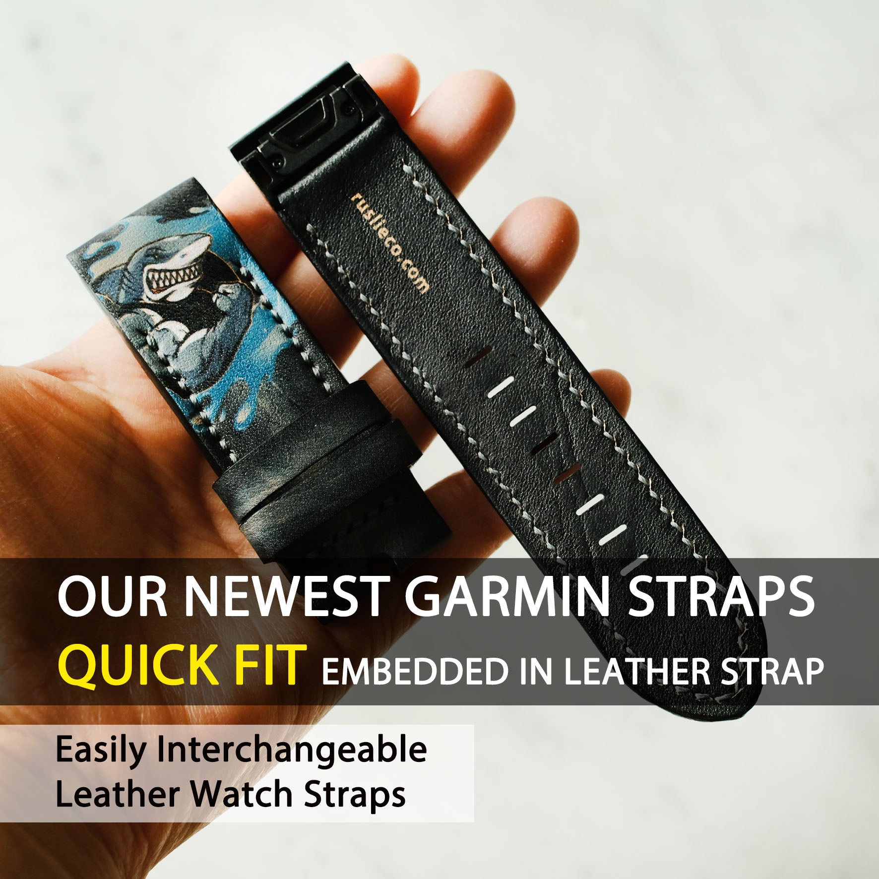 Garmin Strap Custom Shark Design Strap - ruslieco