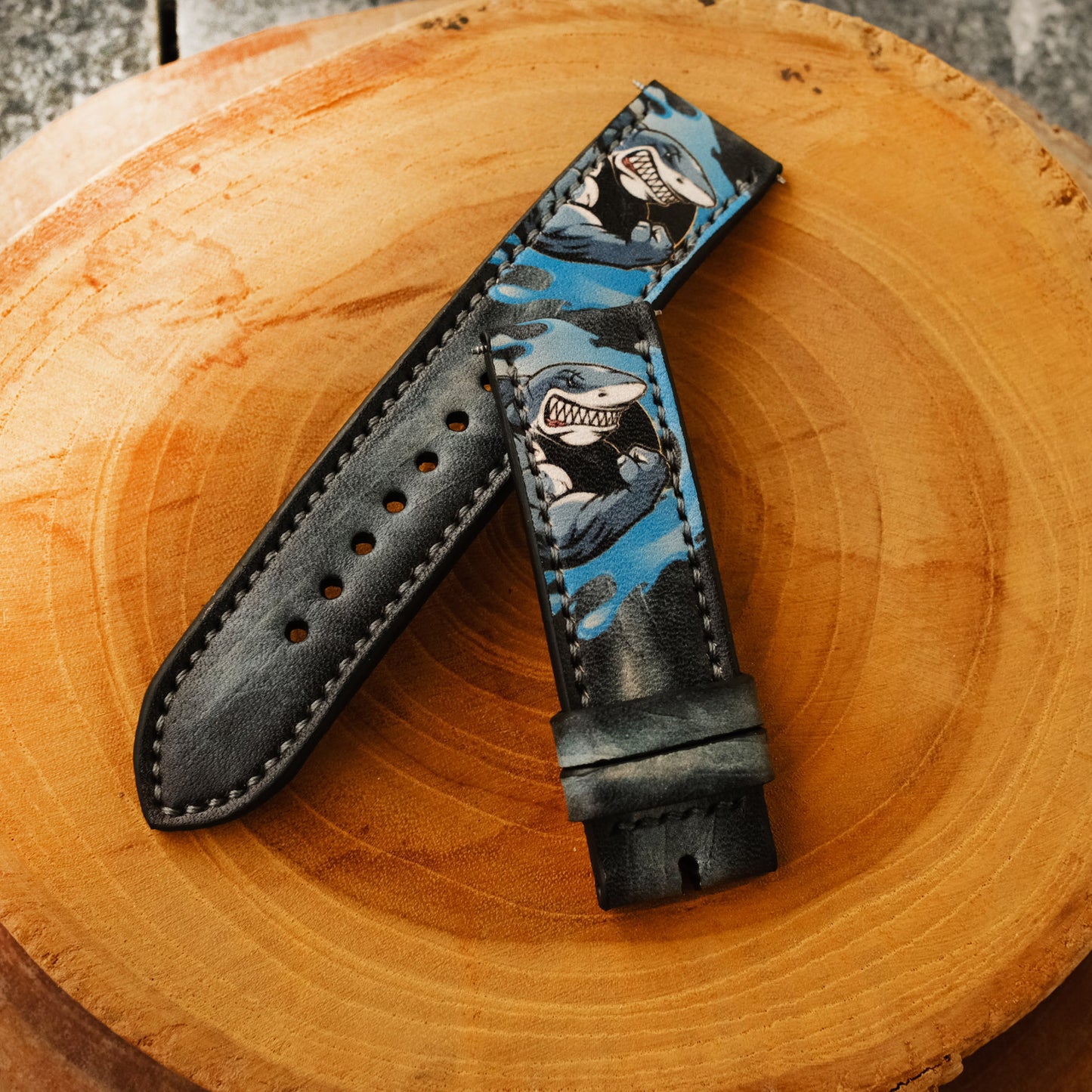 Panerai Shark Design Leather Watch Band