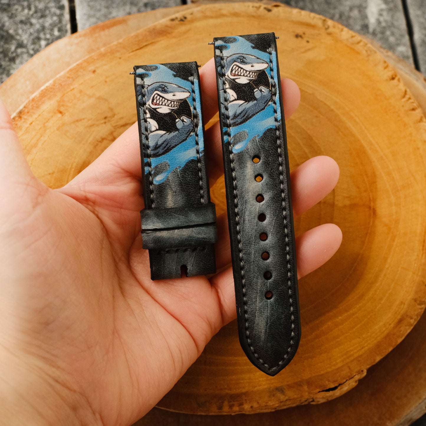 Panerai Shark Design Leather Watch Band