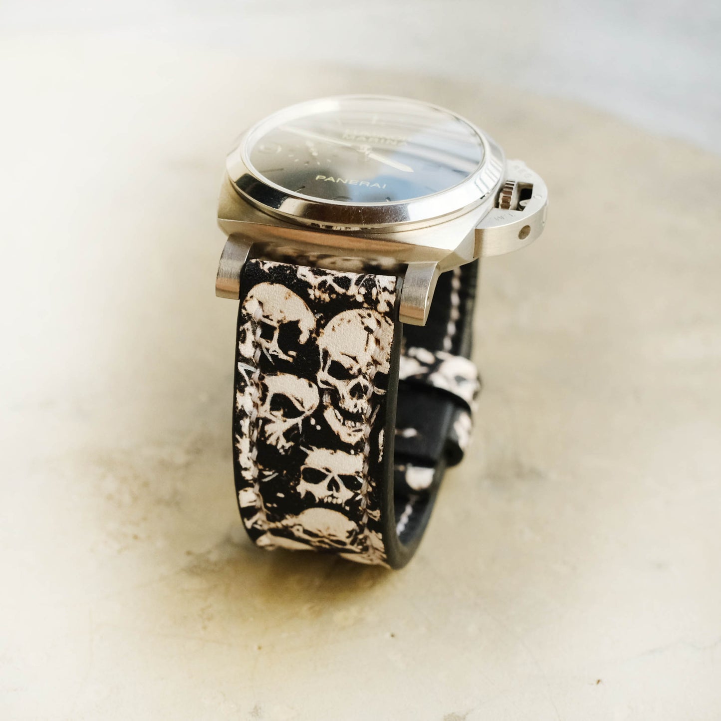 Panerai Skull Design Leather Watch Band