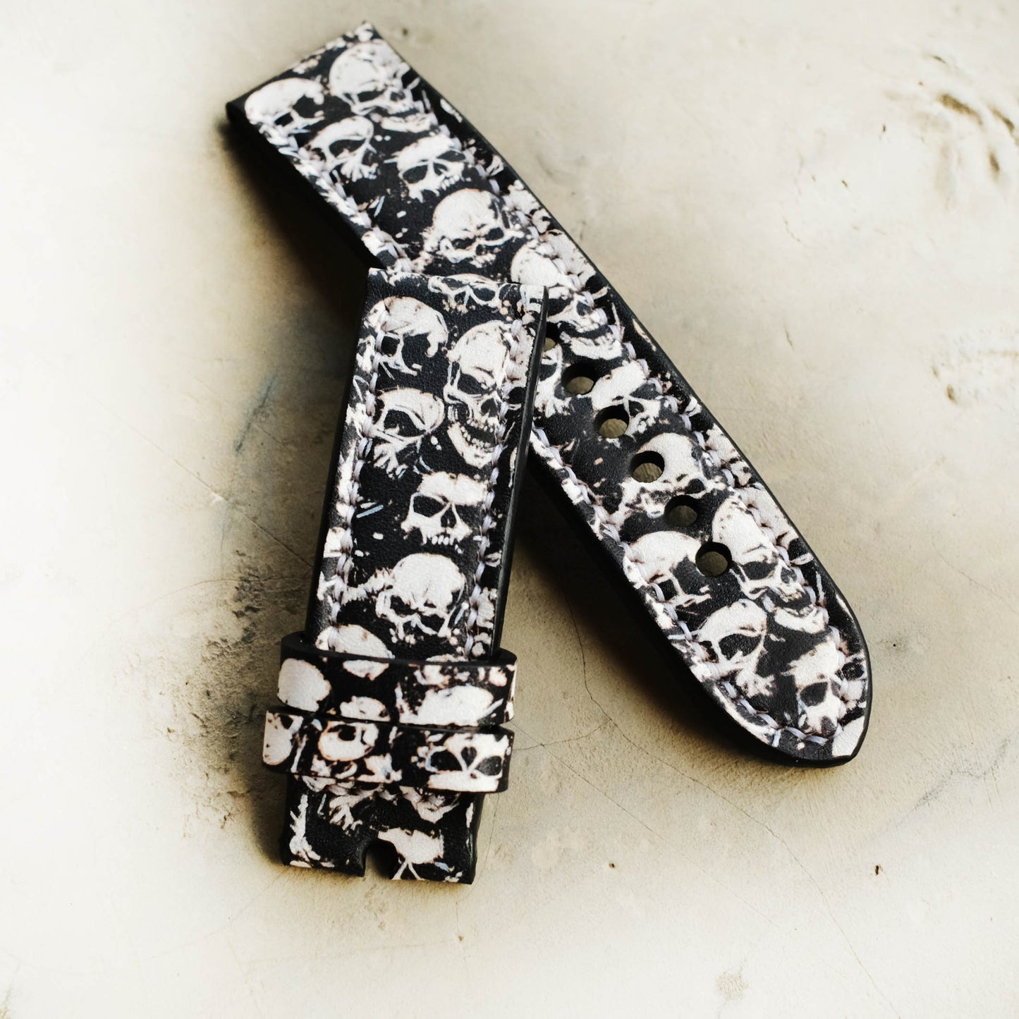 Panerai Skull Design Leather Watch Band