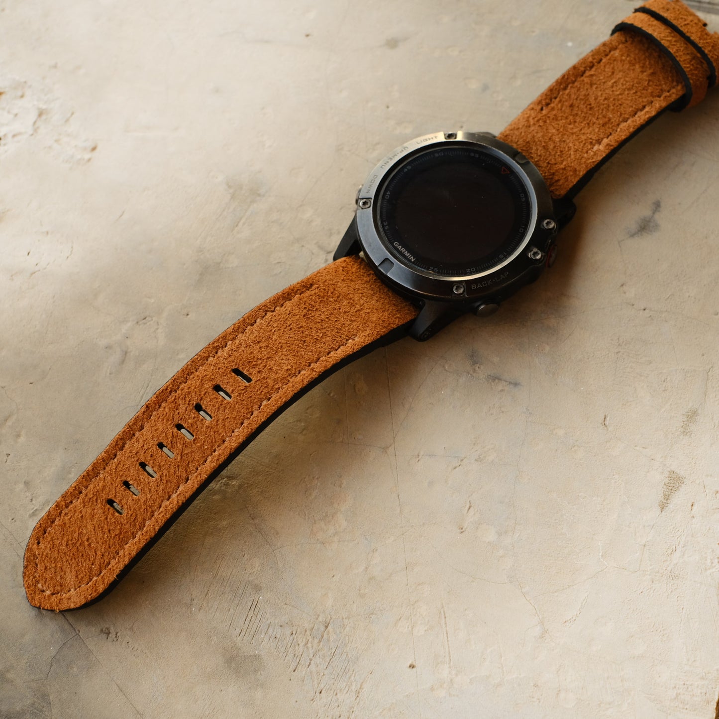 Garmin Watch Band Suede Leather Brown Color