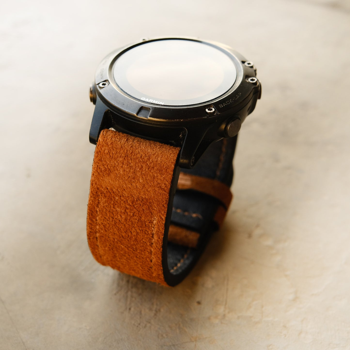 Garmin Watch Band Suede Leather Brown Color