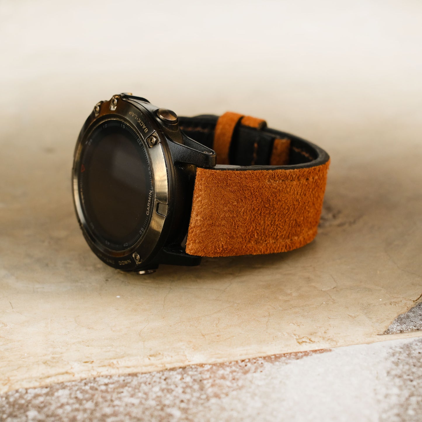 Garmin Watch Band Suede Leather Brown Color