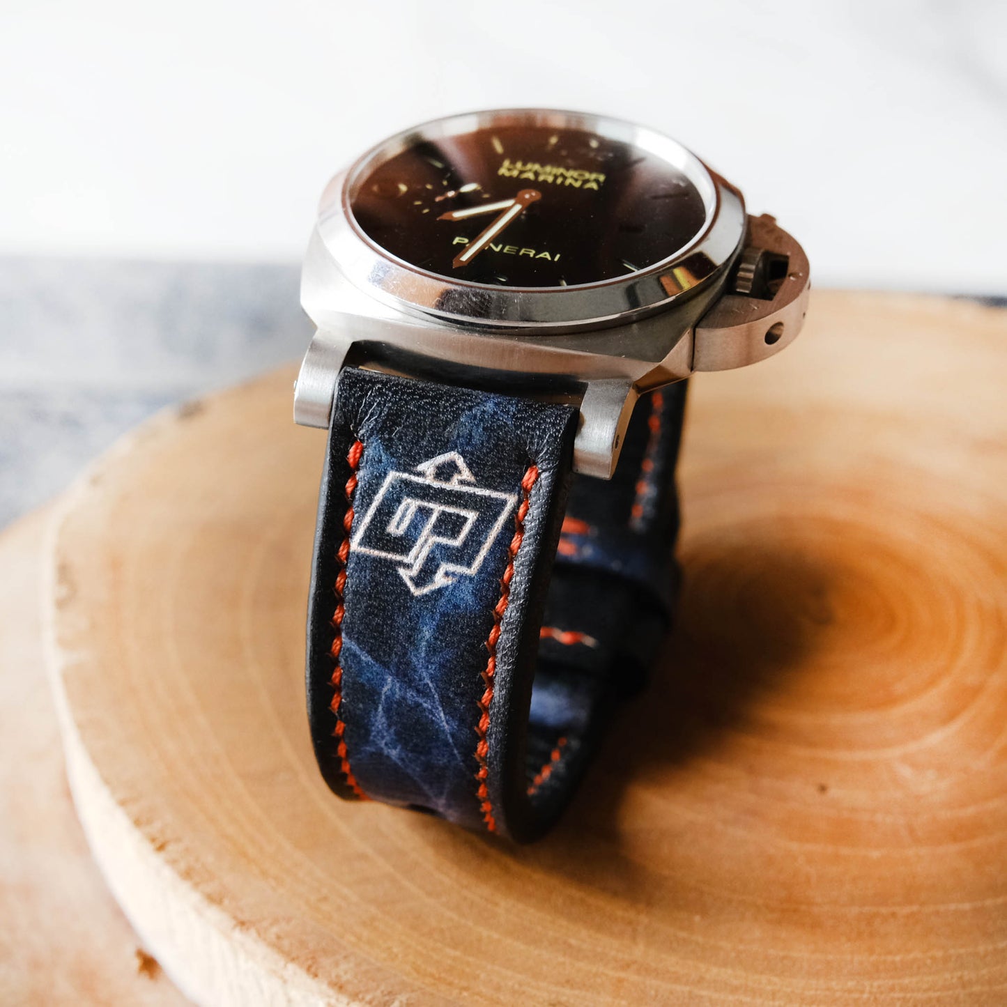 Panerai Bands Vintage Blue Leather For Officine Panerai Luminor Marina Radiomir PAM 22mm 24mm 26mm Handmade