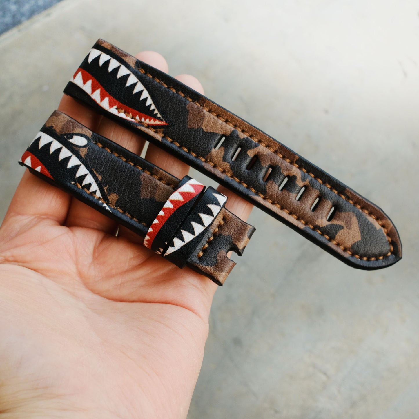 Garmin Custom Brown Warhawk Leather Strap