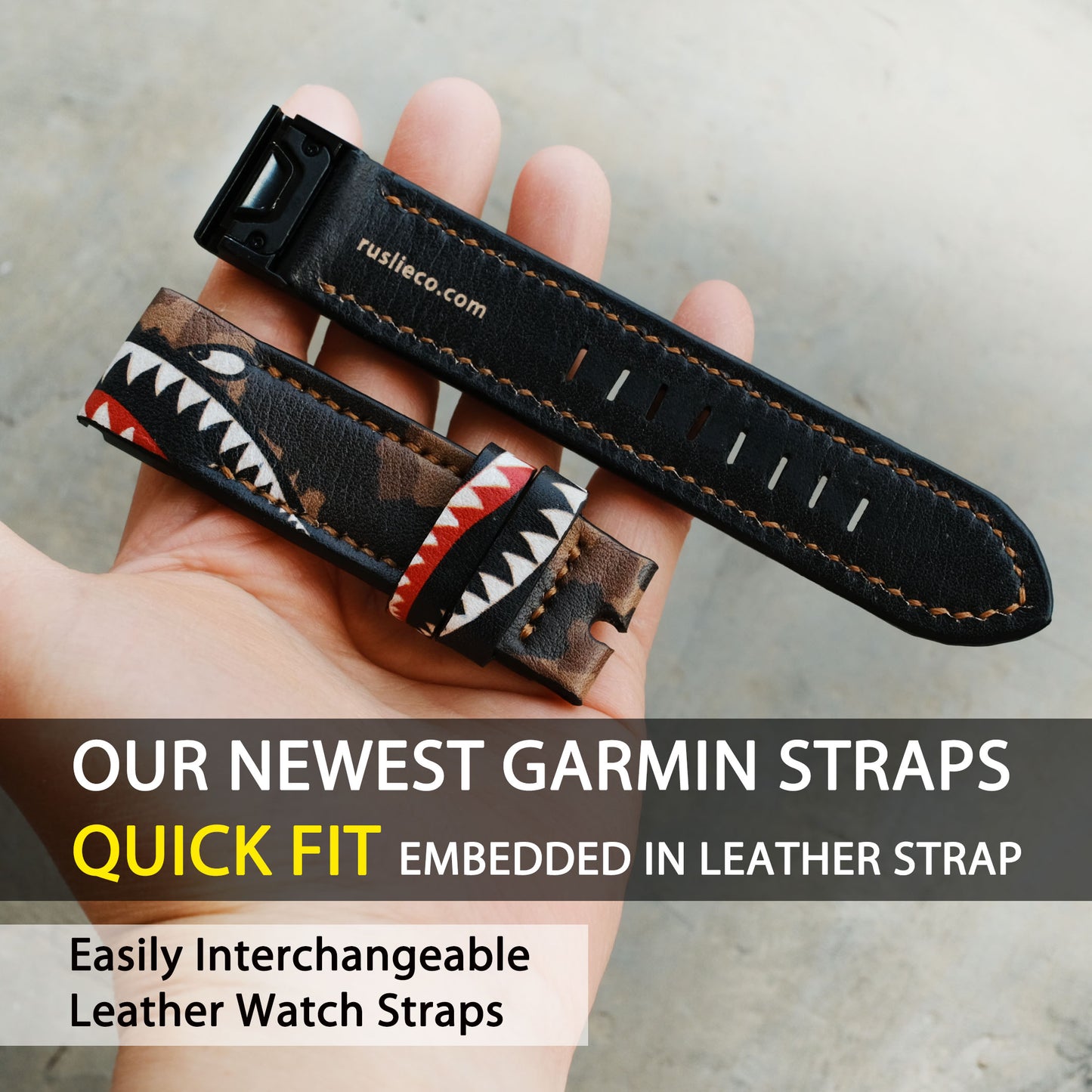 Garmin Custom Brown Warhawk Leather Strap