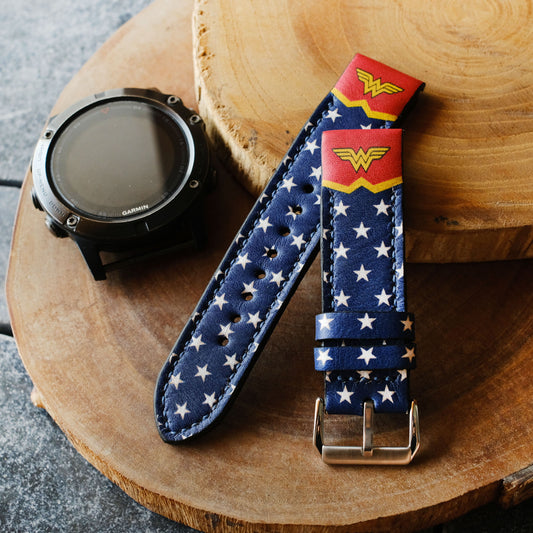 Garmin Custom Leather Wonder Woman Strap