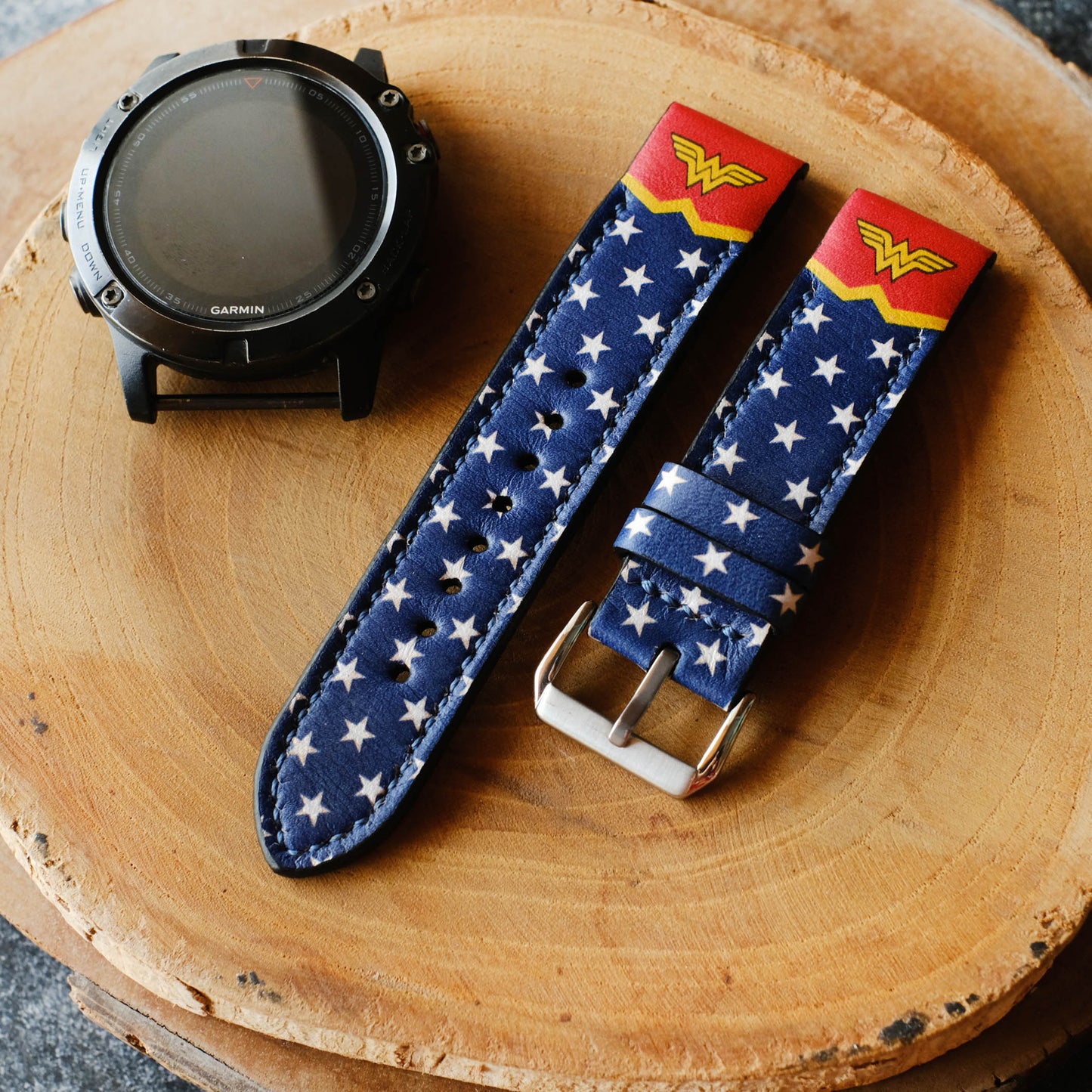 Garmin Custom Leather Wonder Woman Strap