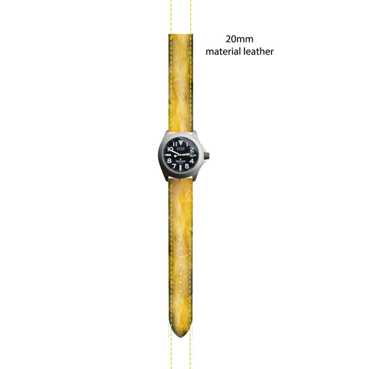 Cuatom Vintage Yellow Curved End Strap - ruslieco
