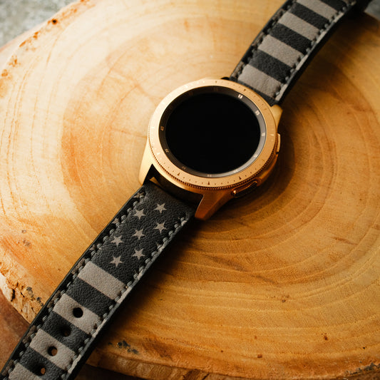 american flag leather strap