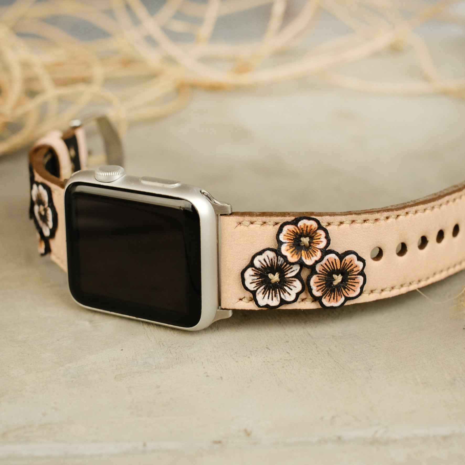 Natural Leather Strap for Apple Watch All Series - ruslieco