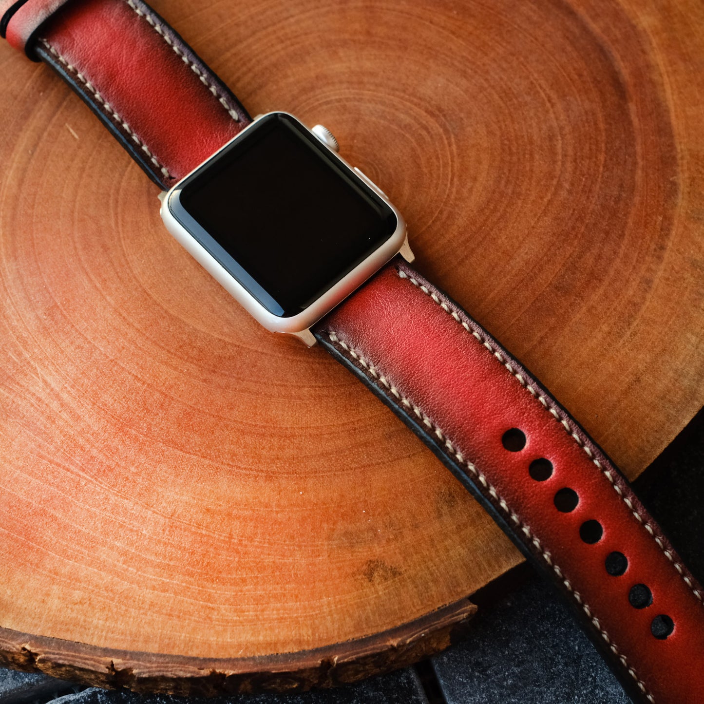 Red leather Strap