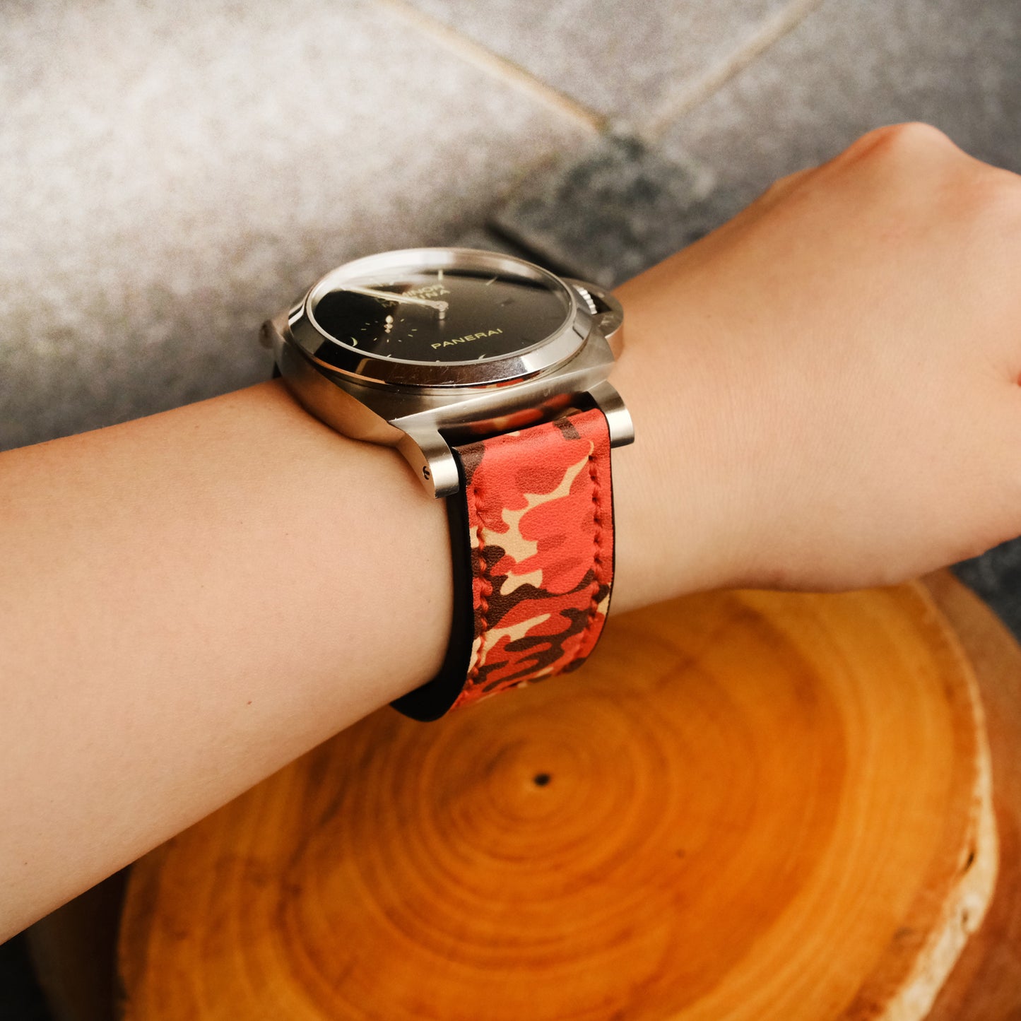 orange camo watch band