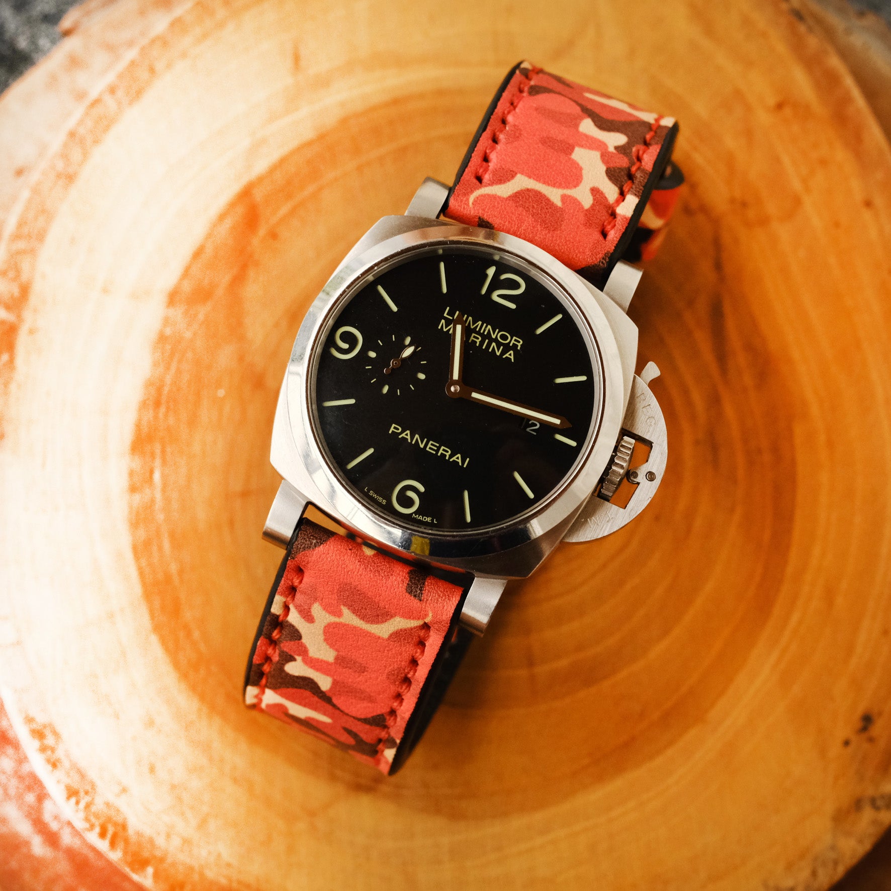 orange camo watch strap