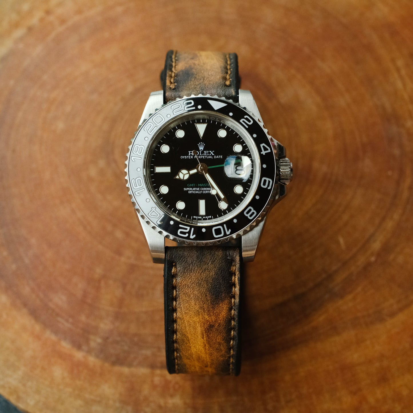 rolex submariner brown leather strap