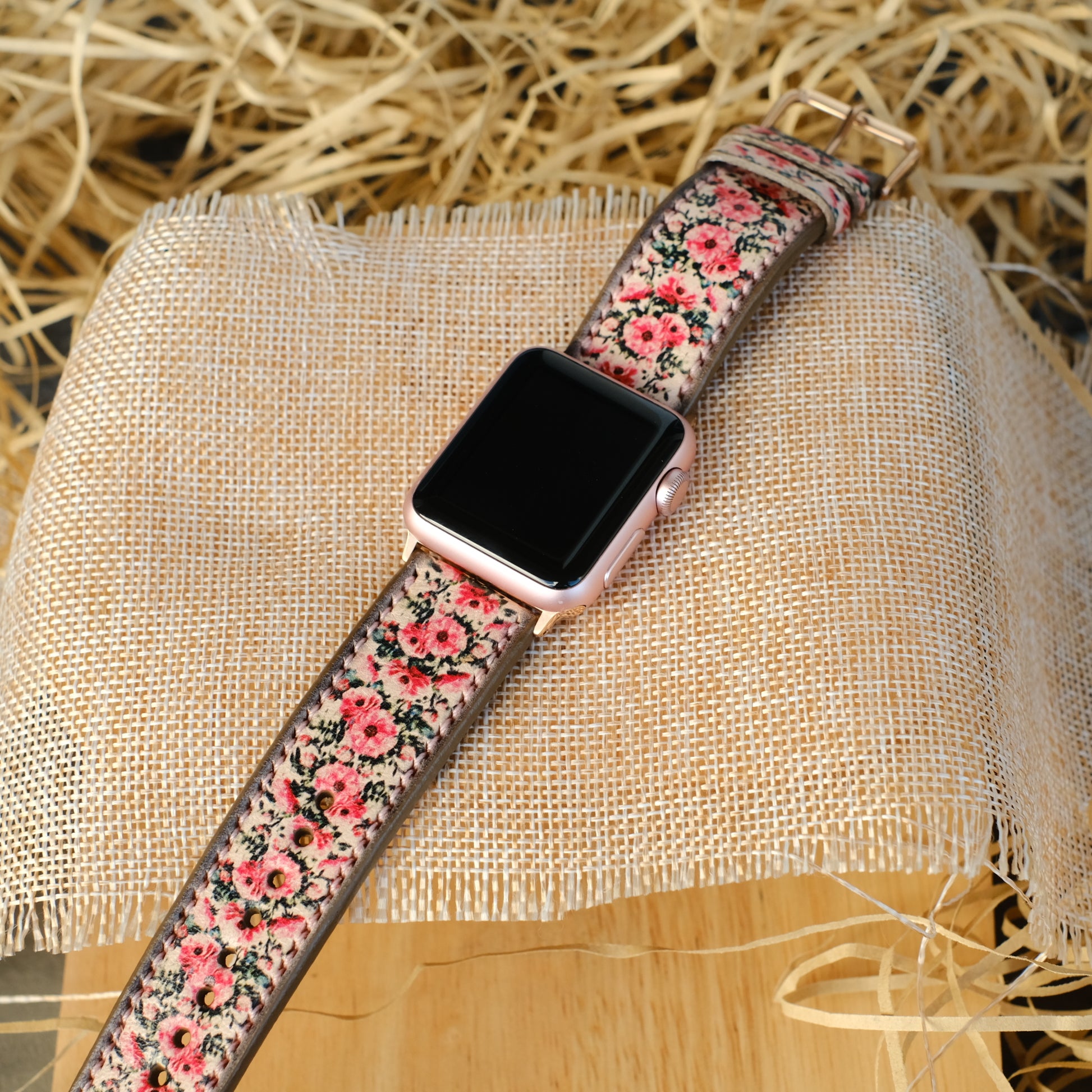 pink flower strap