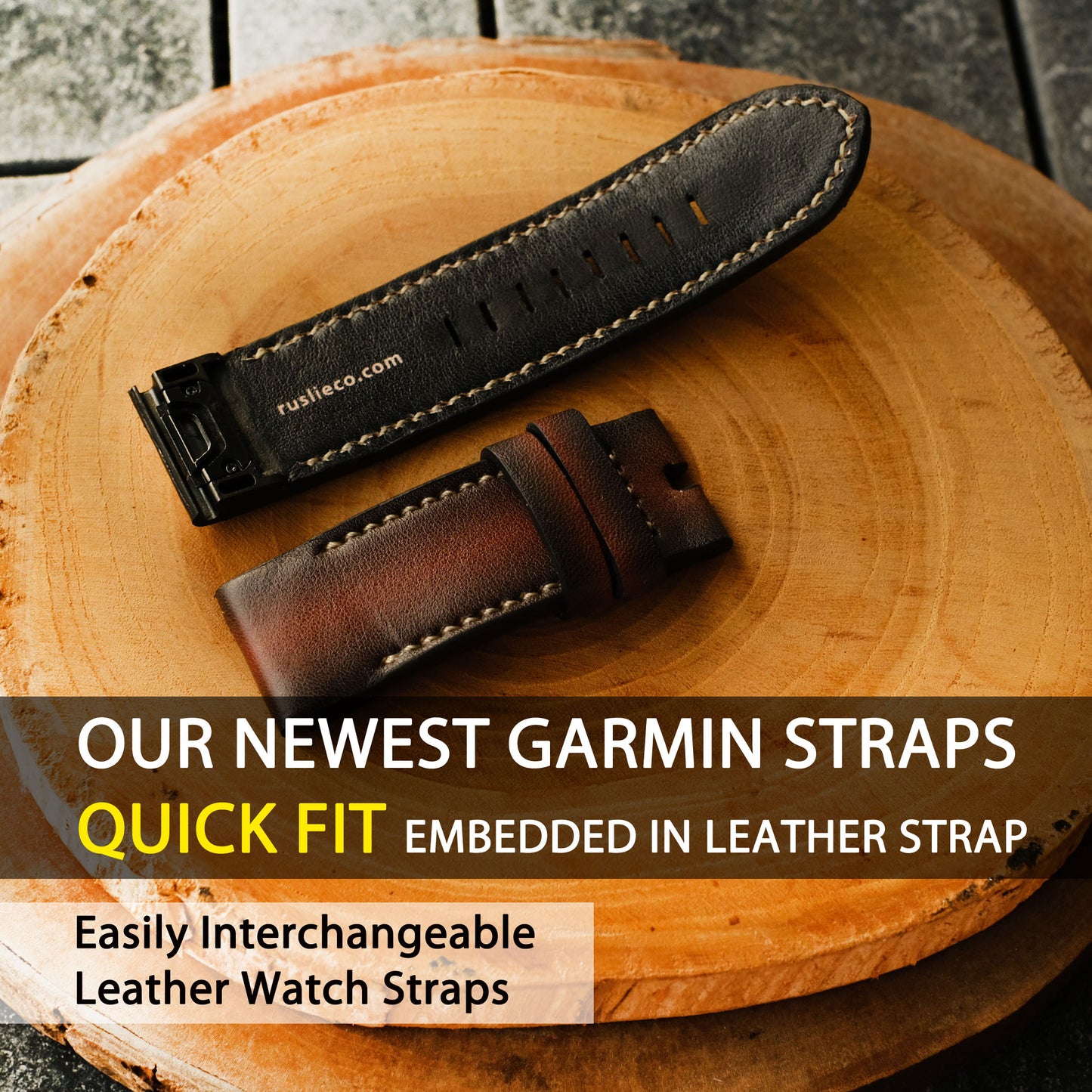 Garmin Dark Brown Leather Replacement Strap