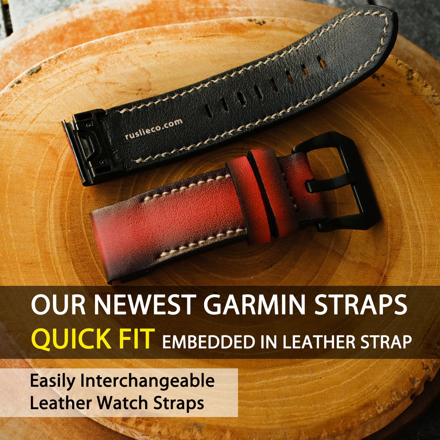 Garmin Red Leather Replacement Strap