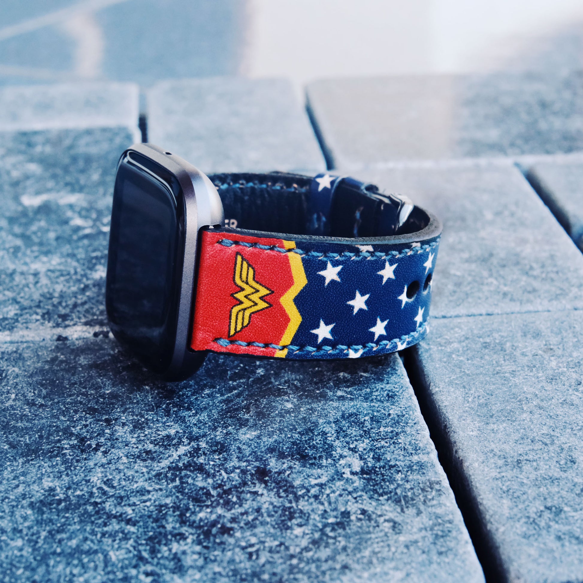 superhero strap on fitbit watch