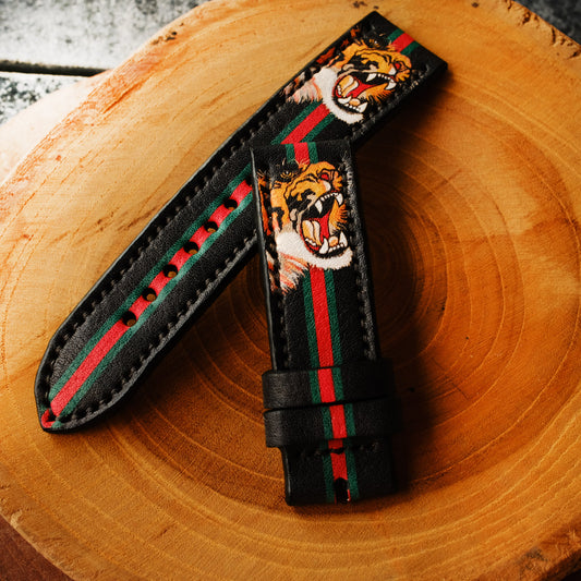 designer luxury tiger strap