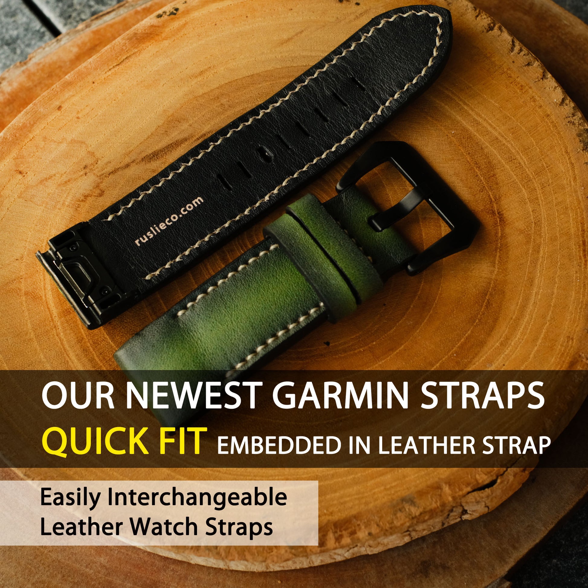 quickfit embedded in leather strap