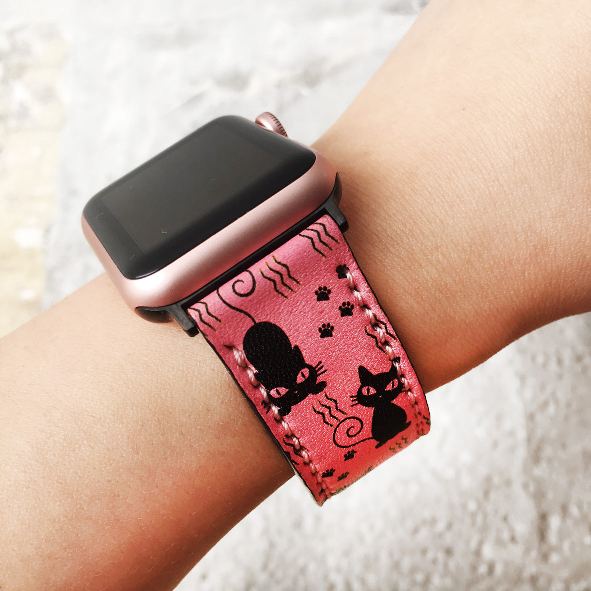 Pink Cat Apple Watch Strap Very Cute For Ladies - ruslieco